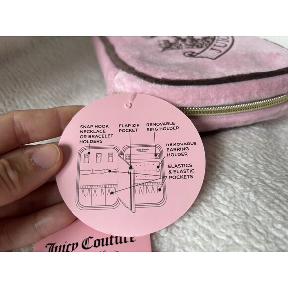Juicy Couture Velour Travel Jewelry Organizer Storage Case Pink Y2K NWT - Picture 6 of 7